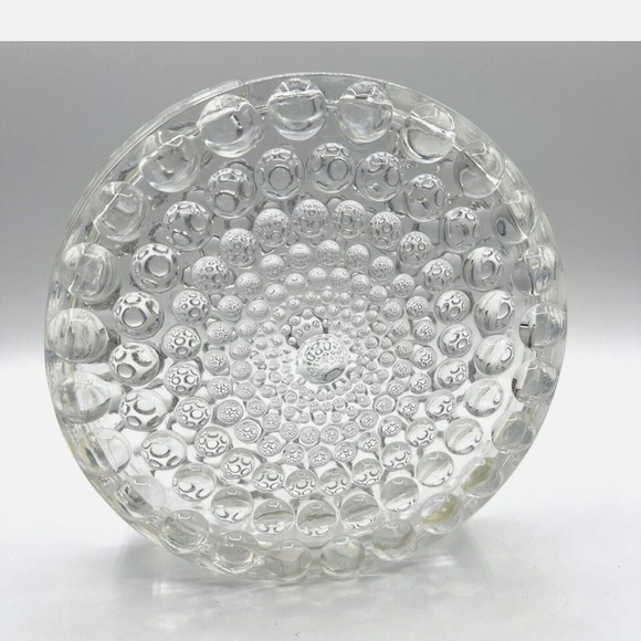 Vintage Clear Glass Bubble Design Plate - Picture 4 of 11